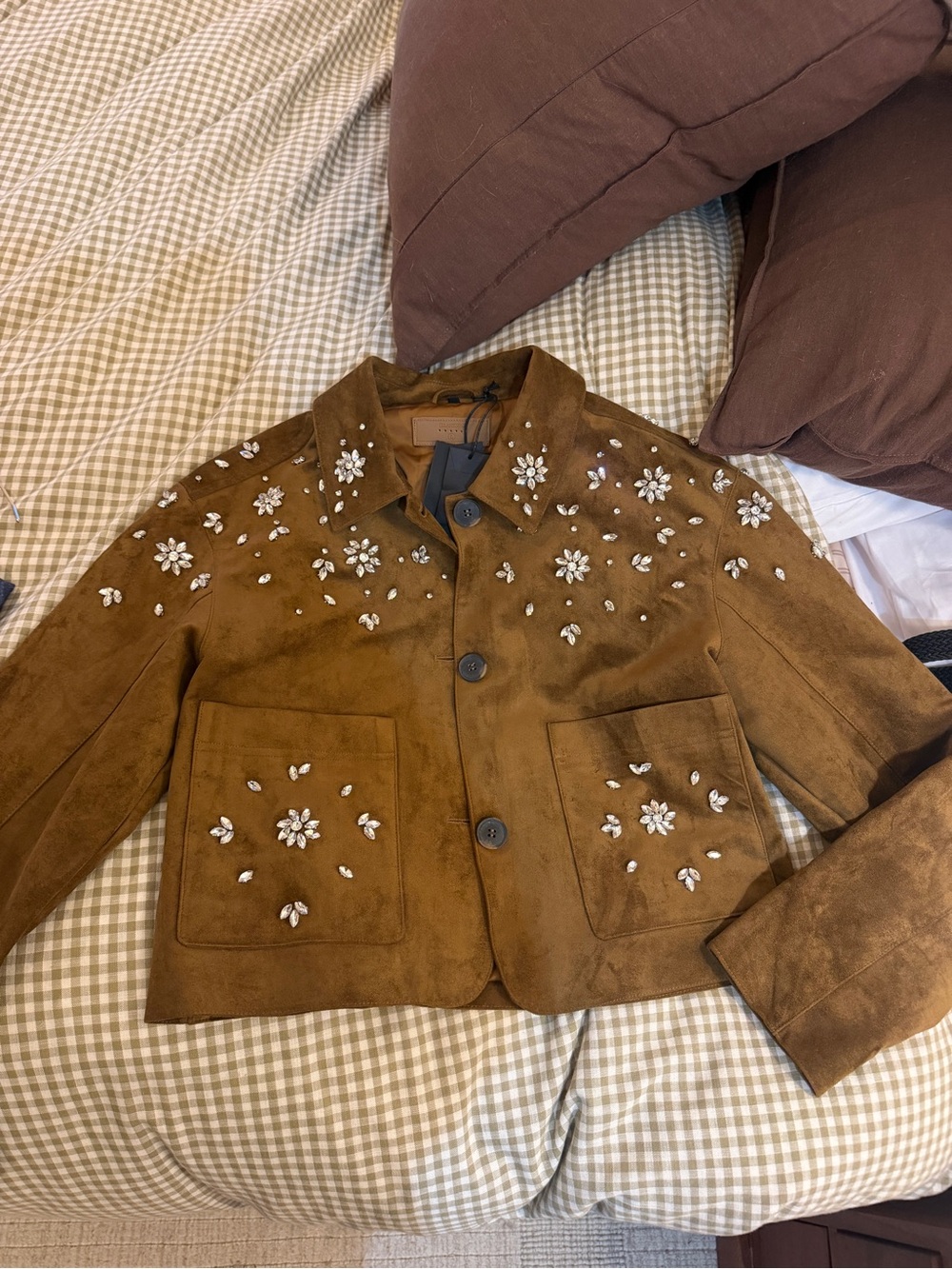 BLANKNYC Favorite Duo Embellished Faux Suede Jacket
